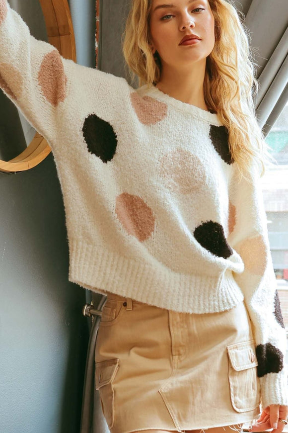 Ivory Polka Dot Sweater