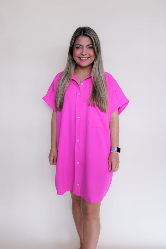 Orchid Button Up Dress