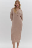 Taupe Button Sweater Dress