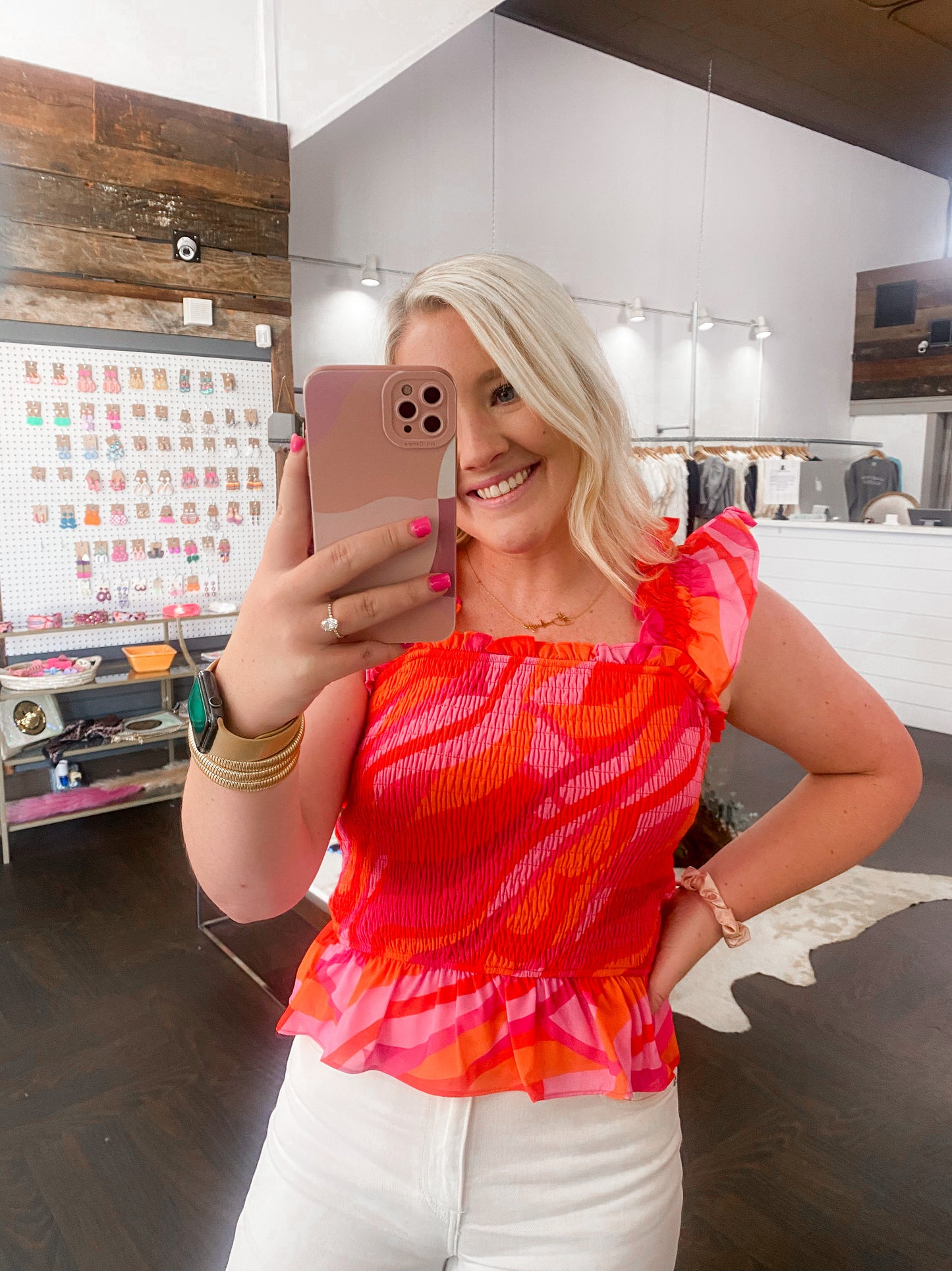 Pink & Orange Swirl Top