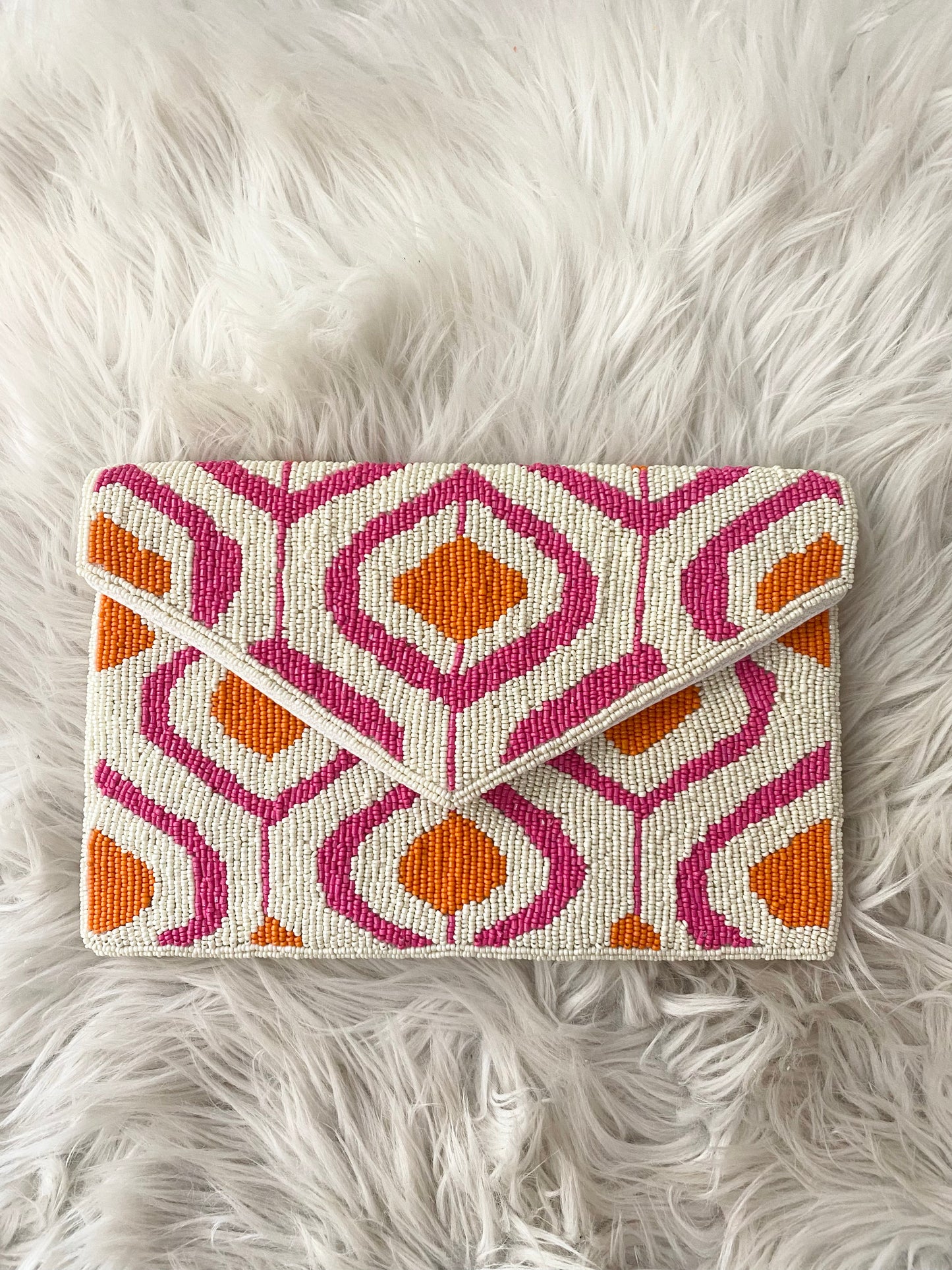 Orange & Pink Bead Purse