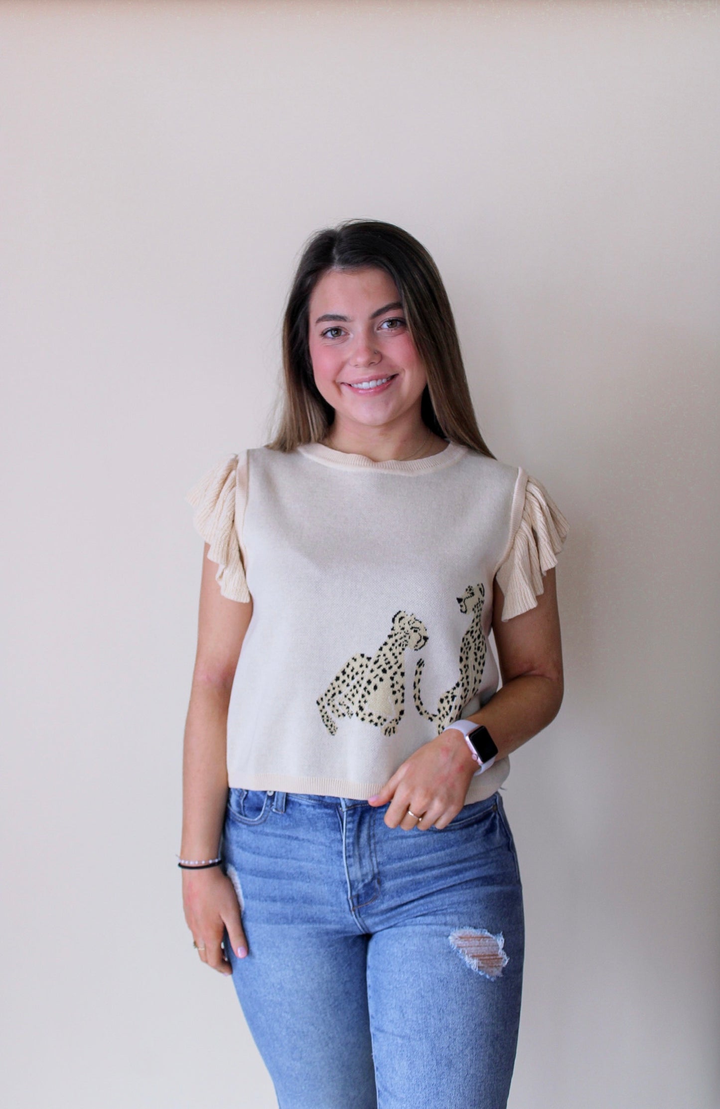 Beige Tiger Top