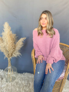 Fuzzy Off Shoulder Sweater