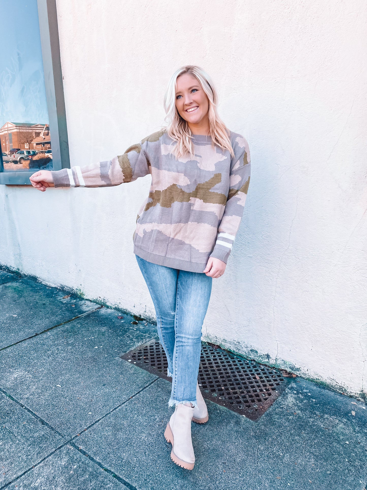 Taupe Camo Sweater