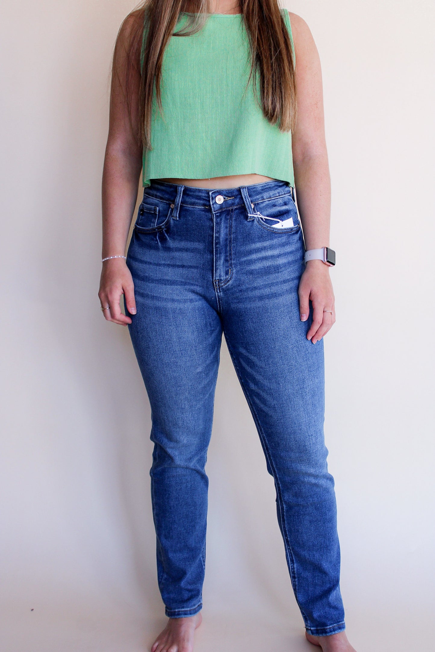 Medium High Rise Straight Jeans