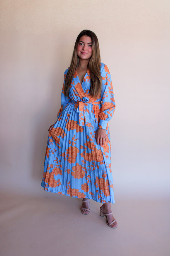 Pop Of Orange Floral Dress