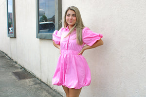 Powder Pink Puff Dress