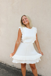 White Smocked Smile Dress