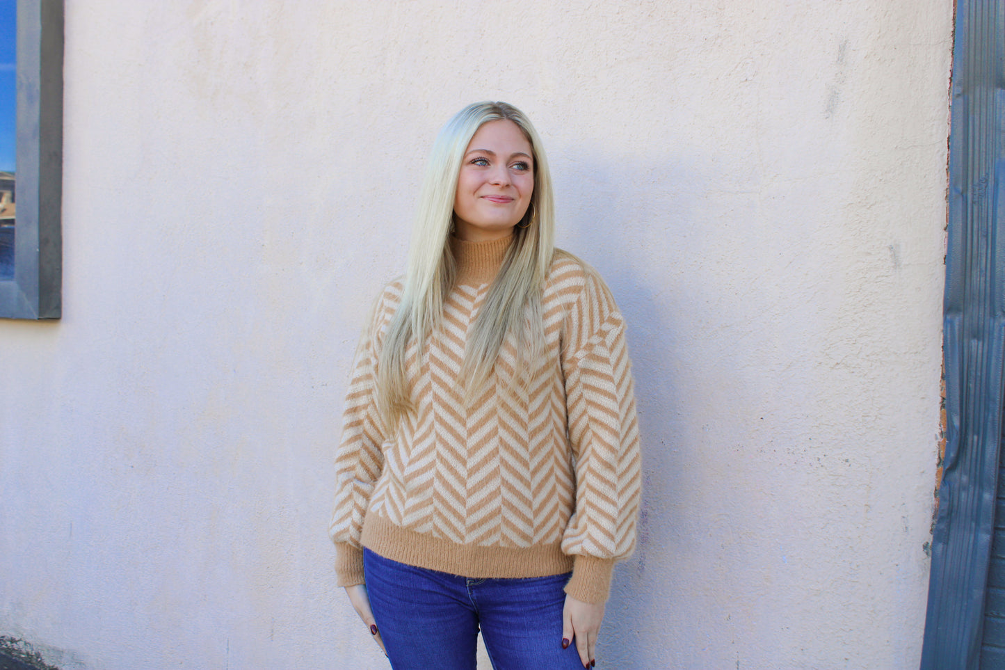 Tan Stripes Sweater