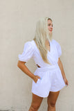 Off White Ruched Romper