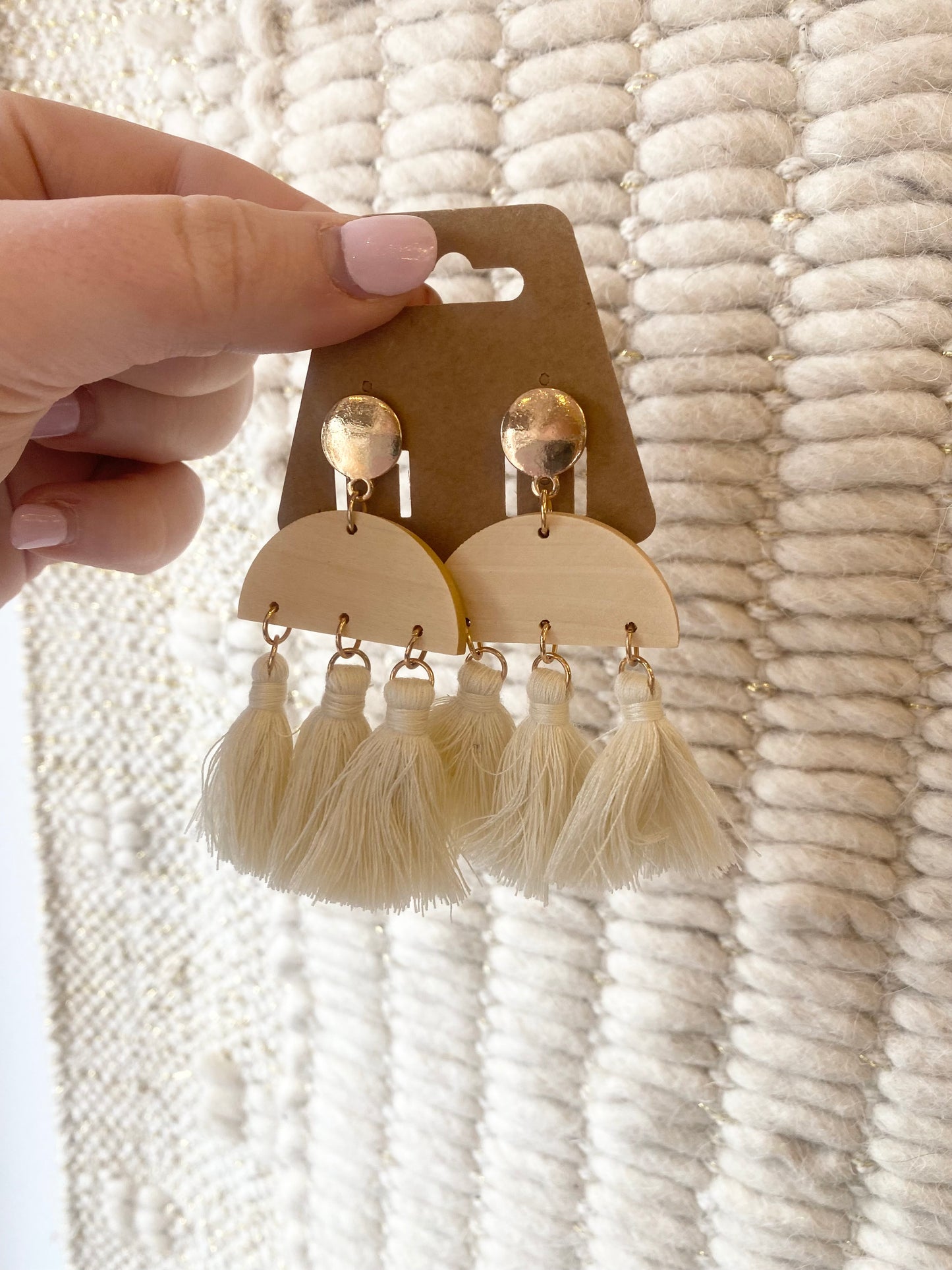 Beige Wooden Tassel