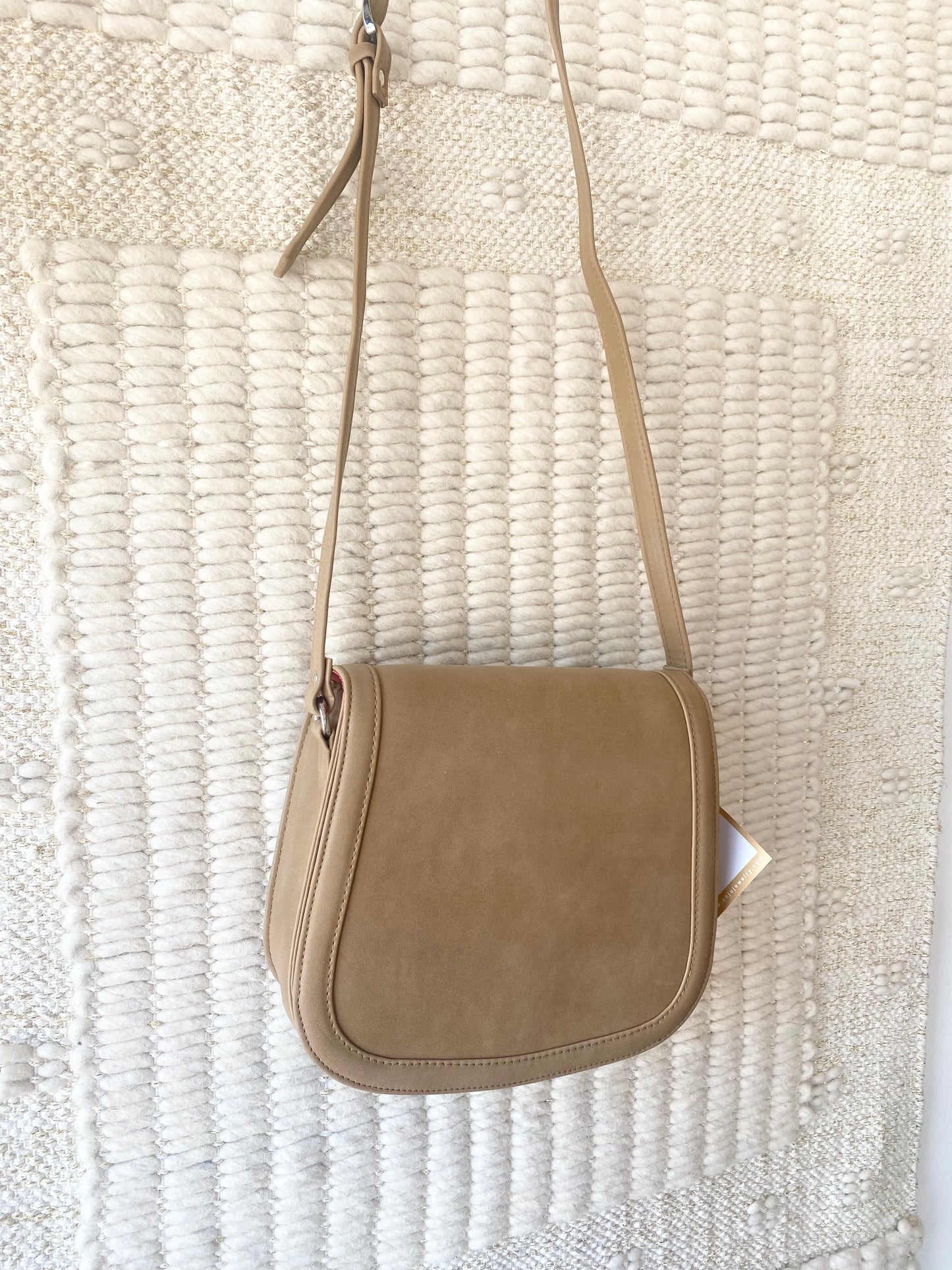 Taupe Leather Shoulder Bag