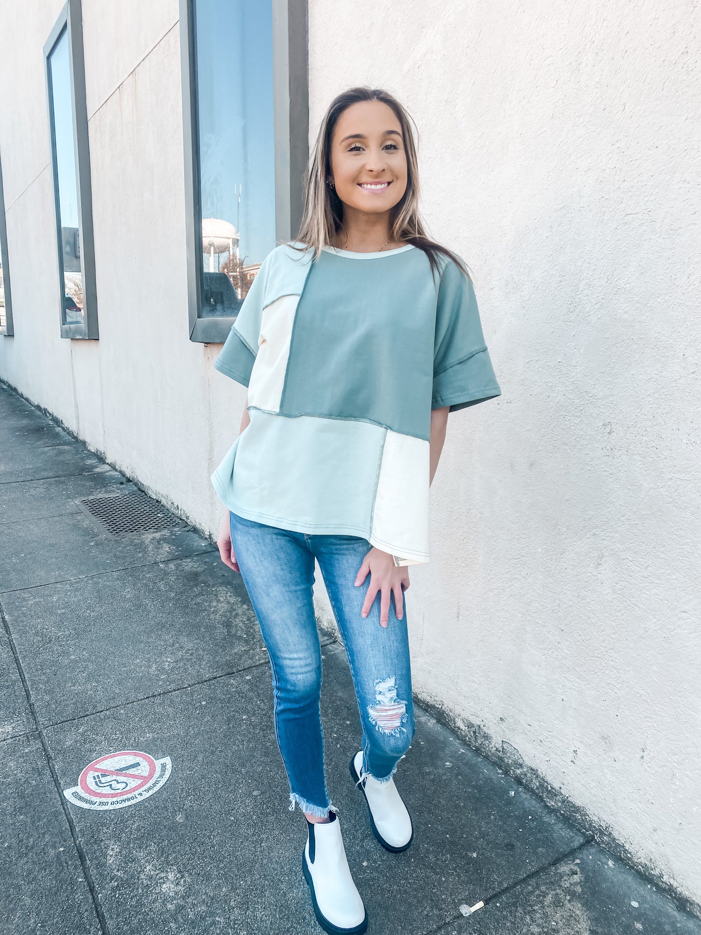 Seafoam Colorblock Top