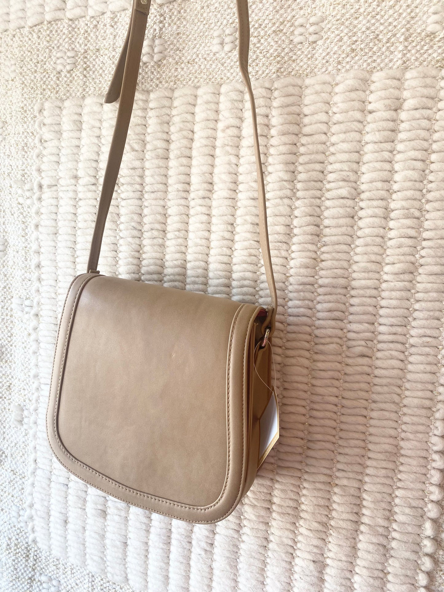 Taupe Leather Shoulder Bag