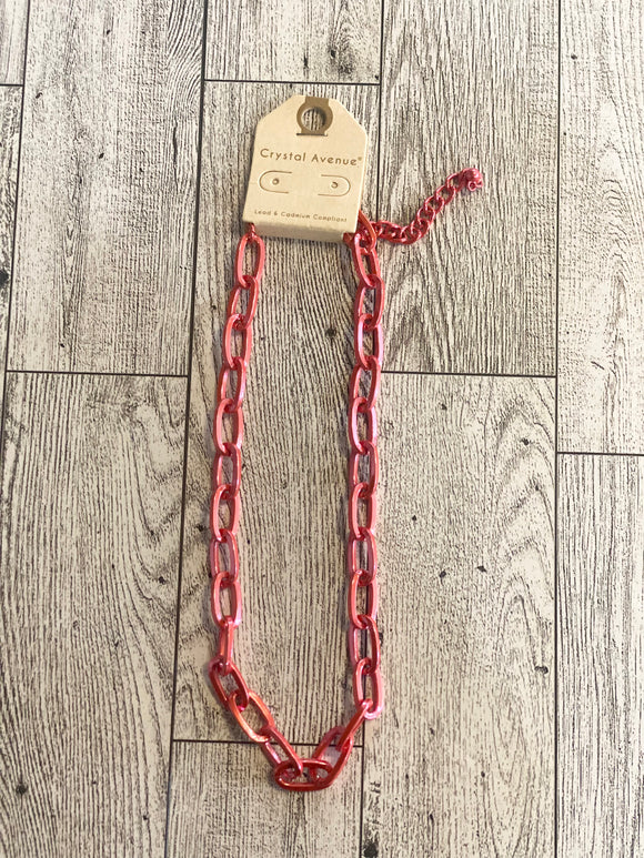 Magenta Chain Necklace