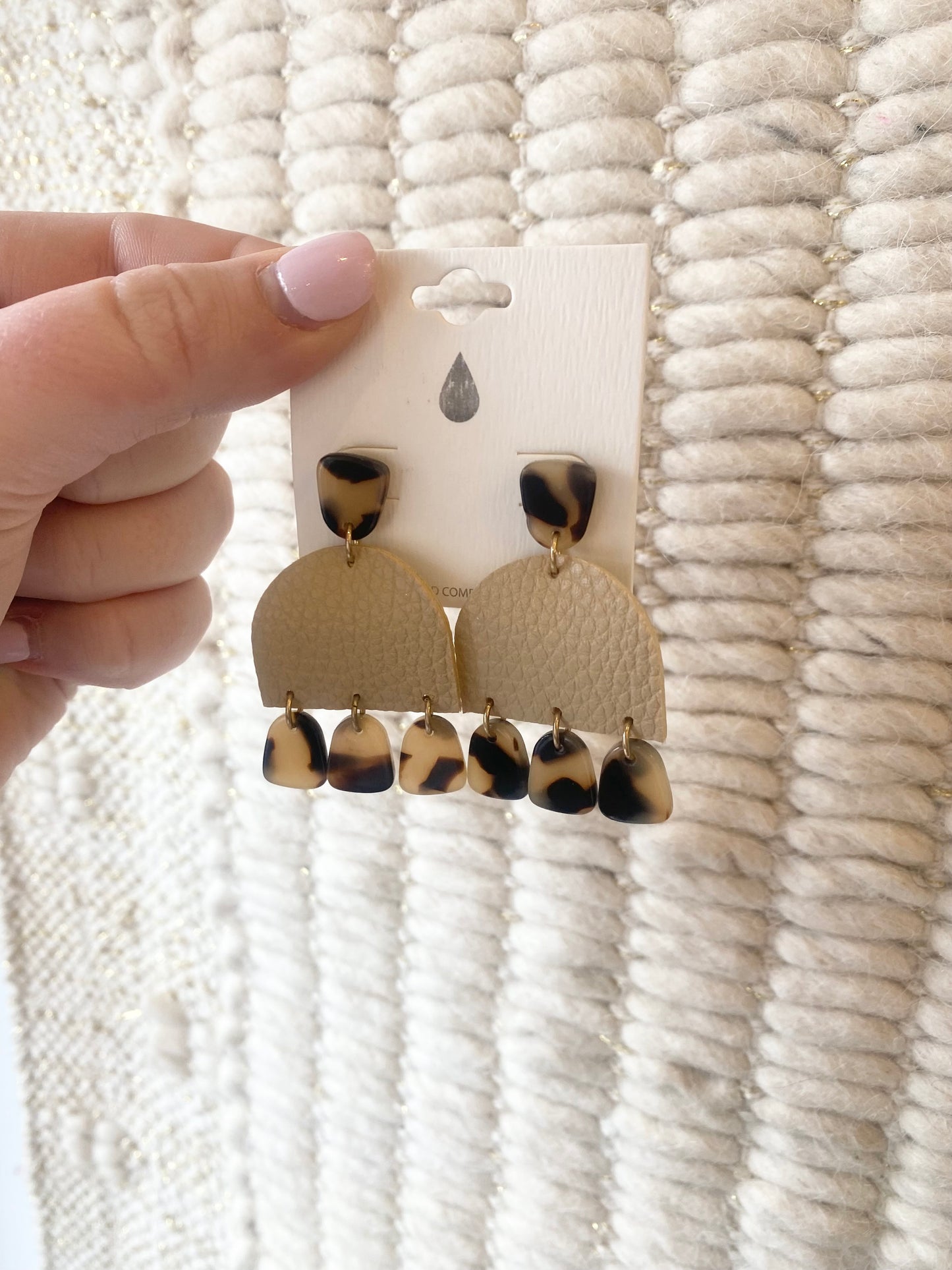 Beige Leopard Dangle