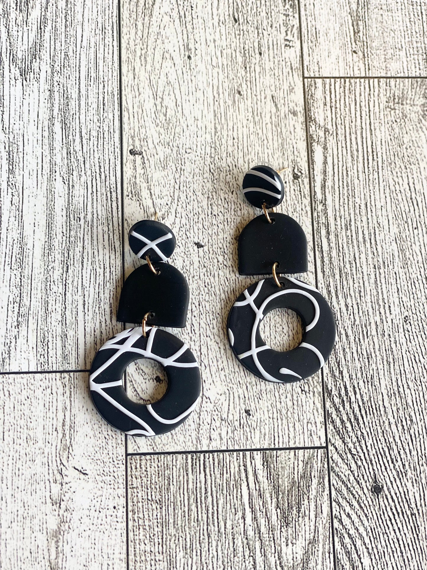 Black & White Clay Dangles