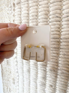 Small Gold Rectangle Hoop