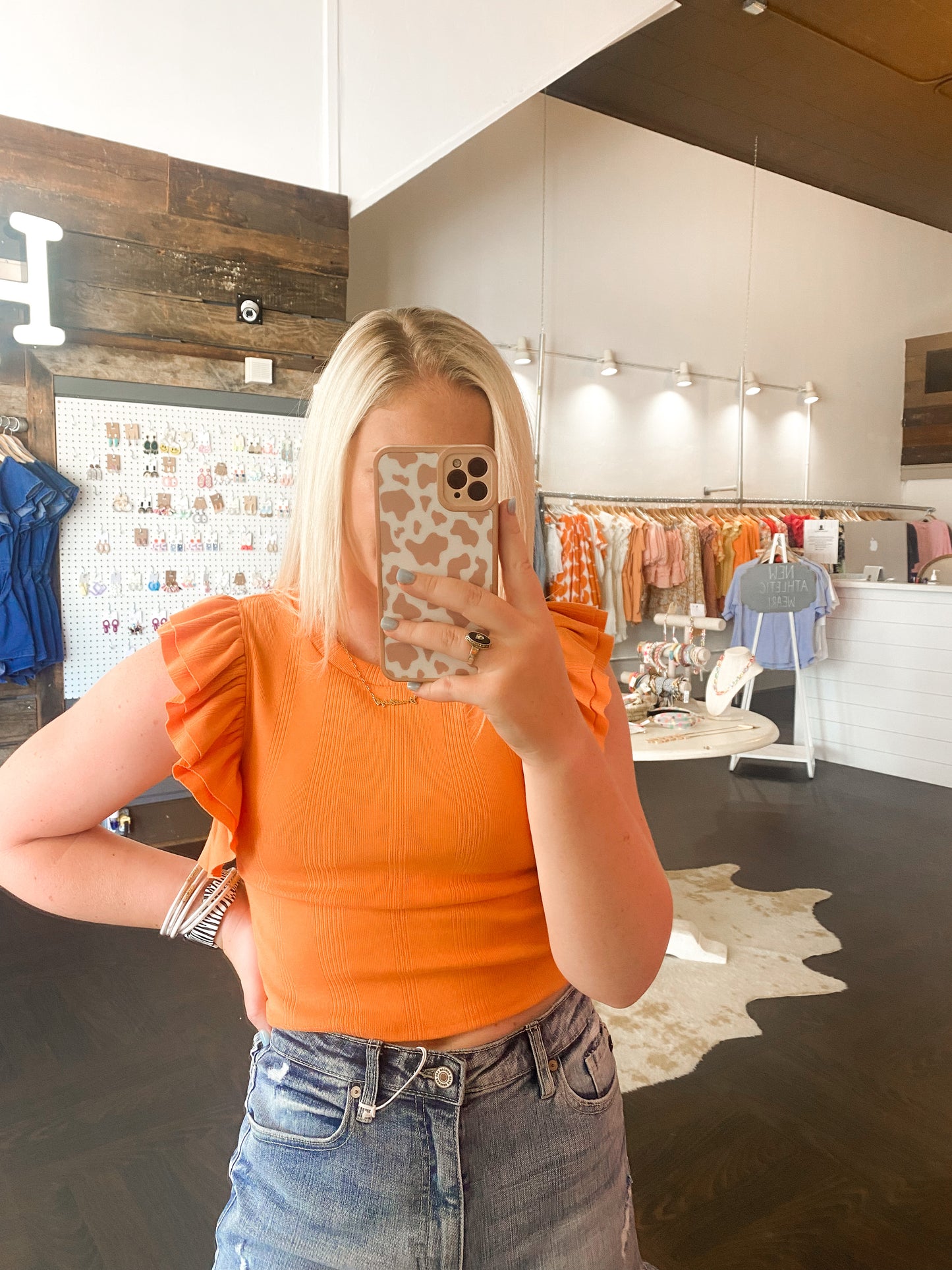 Orange Ruffle Top