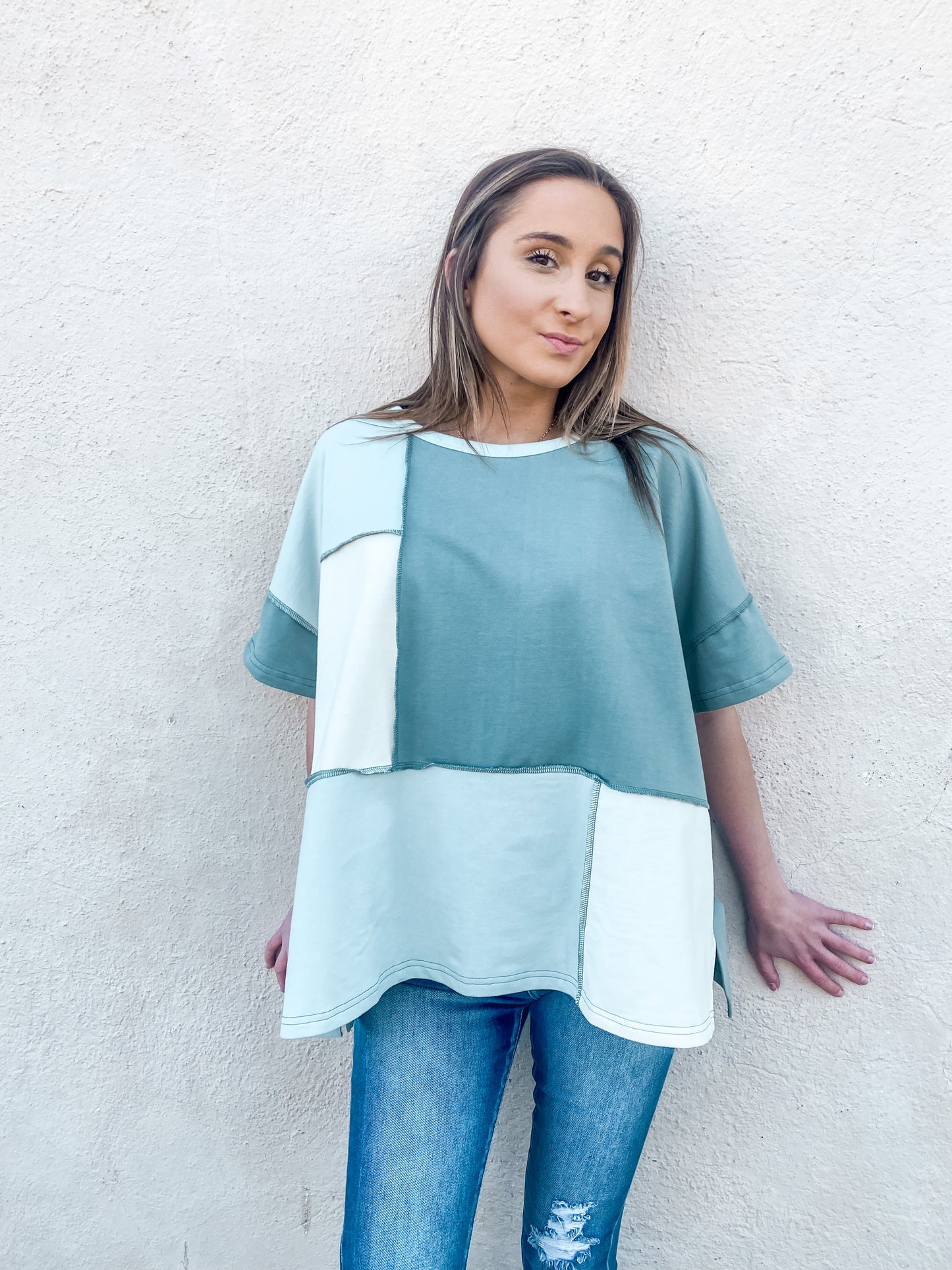 Seafoam Colorblock Top