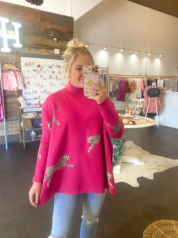 Hot Pink Tiger Time Sweater
